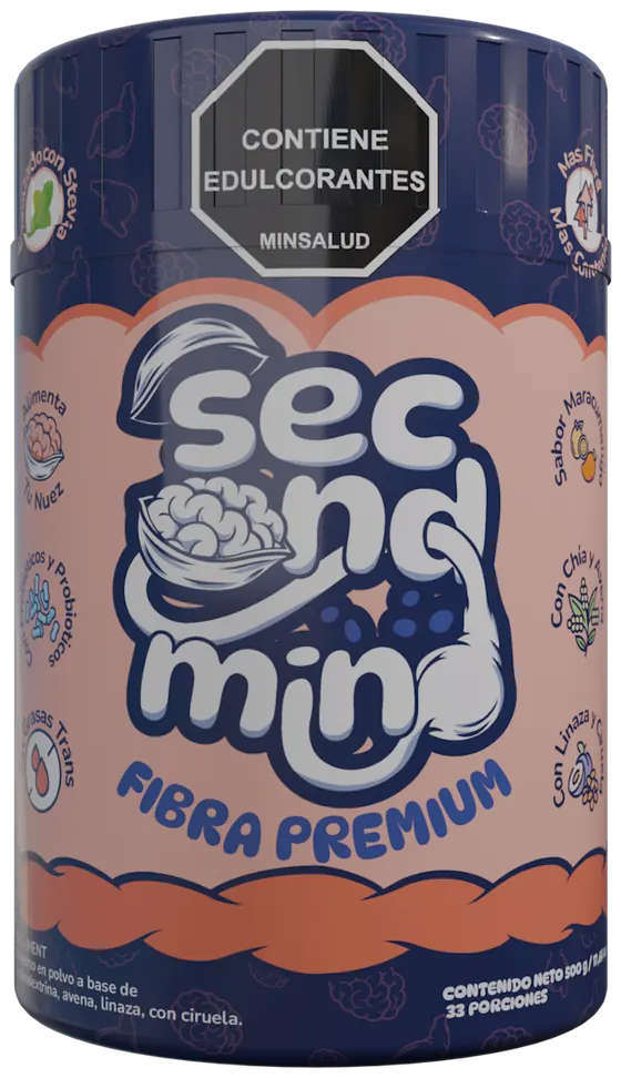 Tarro de Second Mind girando para mostrar todas las caras de la etiqueta